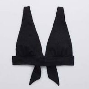 Aerie NWT Shine Tie Longline Triangle Bikini Swim Top